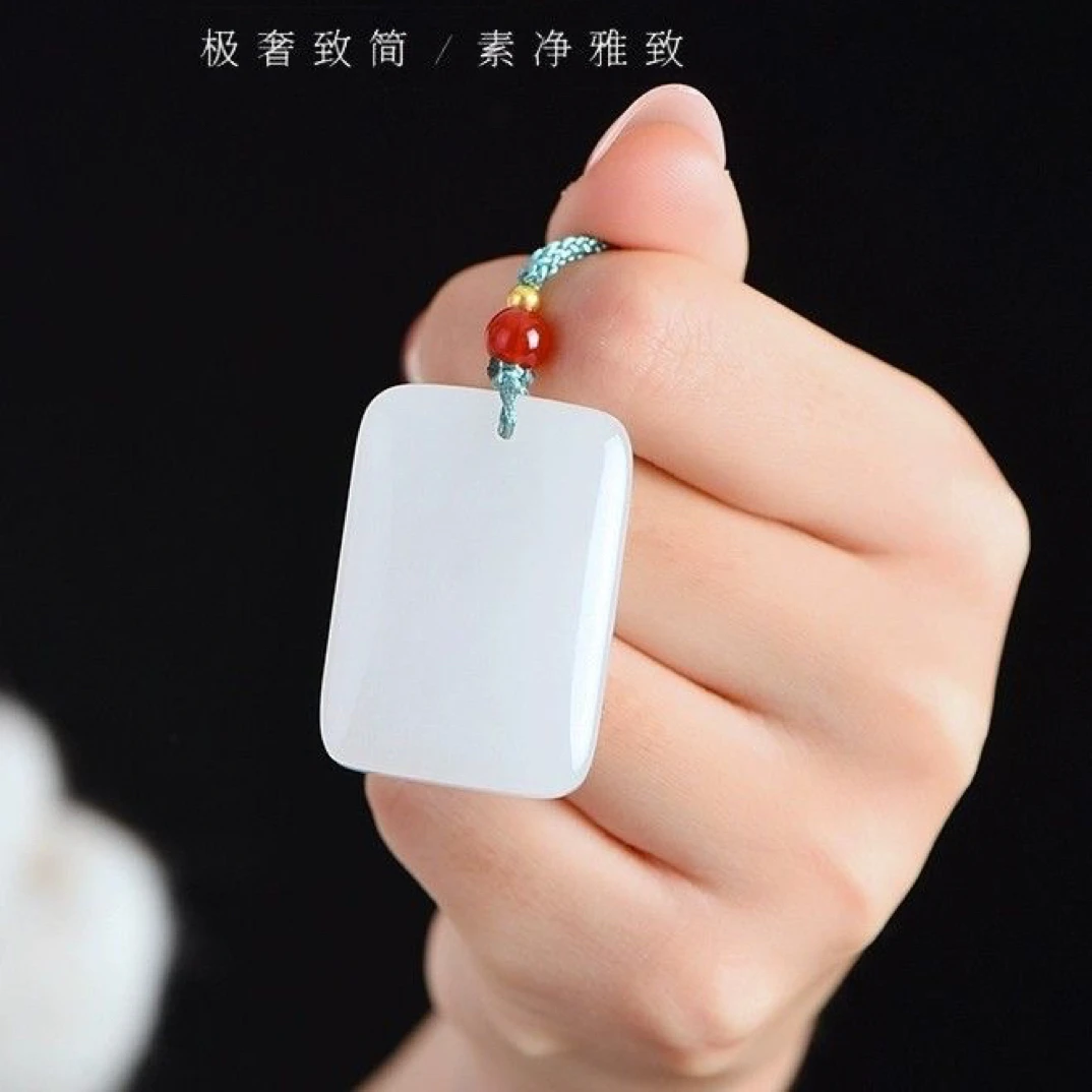 天然新疆金丝玉吉祥平安无事牌