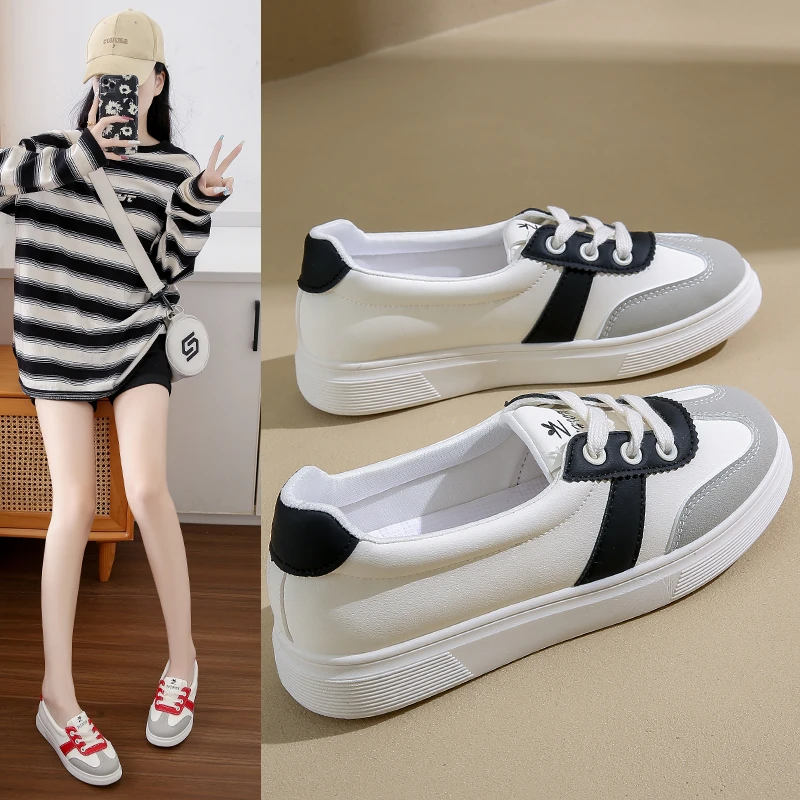 小白鞋女2025春季新款韩版百搭平底休闲运动跑步鞋女学生板鞋时尚