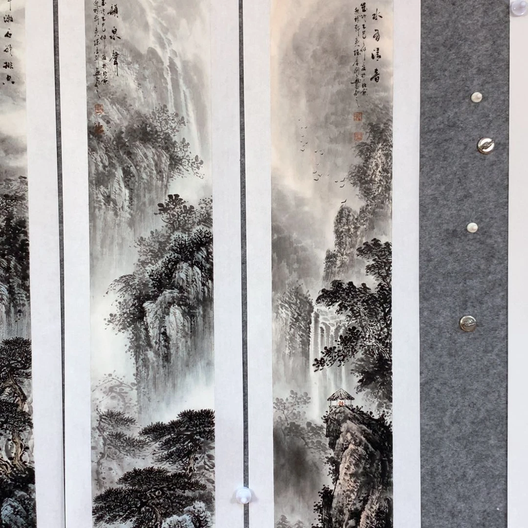 铅***弟国画山水作品写意