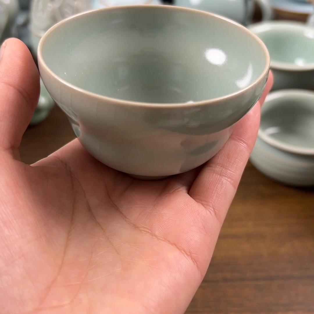 杯子瓷仿古釉水折腰杯