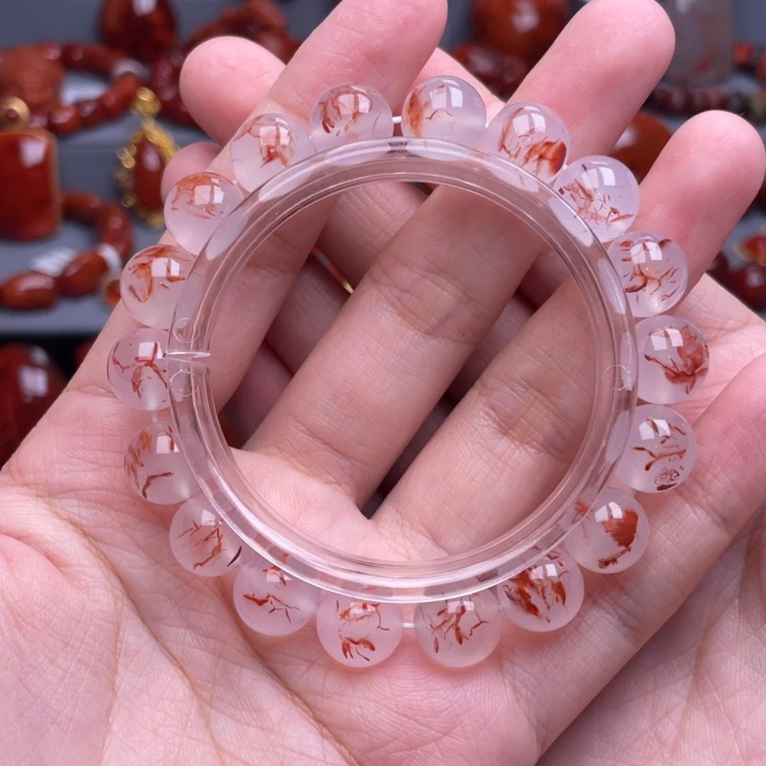 南红玛瑙未镶嵌珠宝奇石单圈11mm
