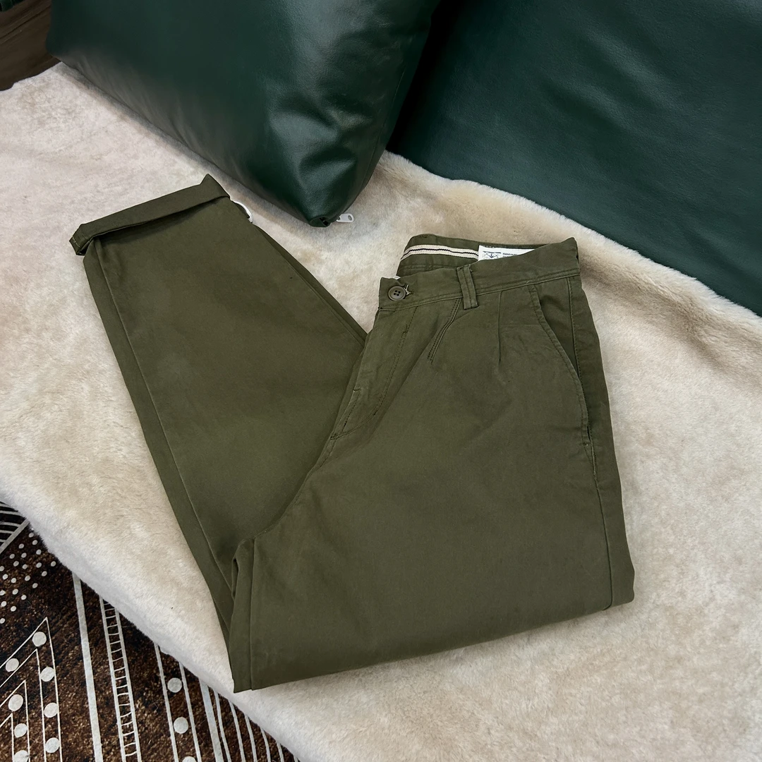 古休GuuRest复古休闲裤男士97纯棉宽松纯色简约百搭直筒裤春秋季