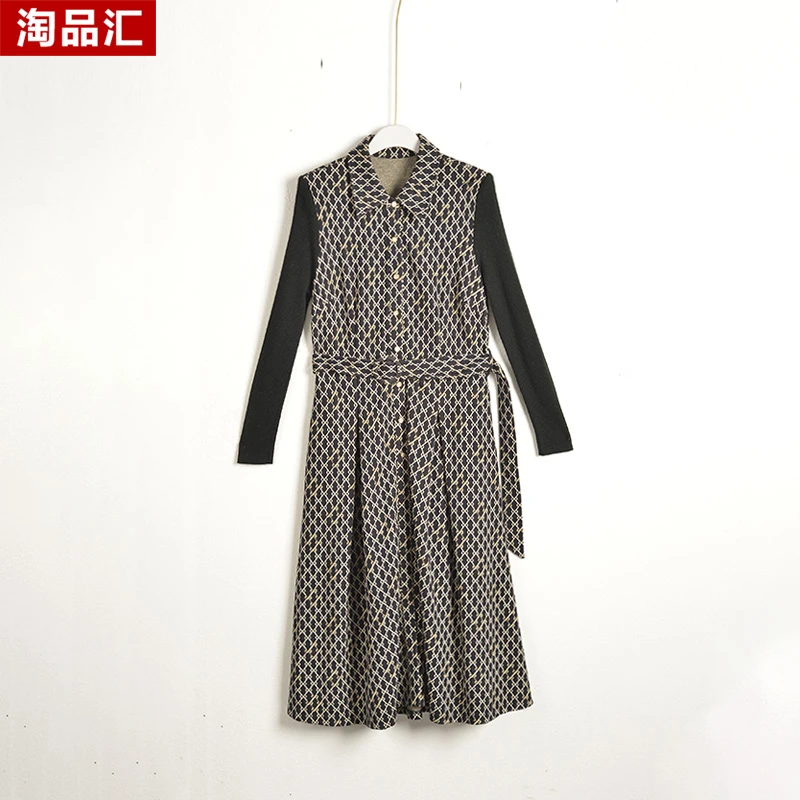 GPE3【专柜捡漏】中高端时尚女装DQB-连衣裙9638-黑杏色