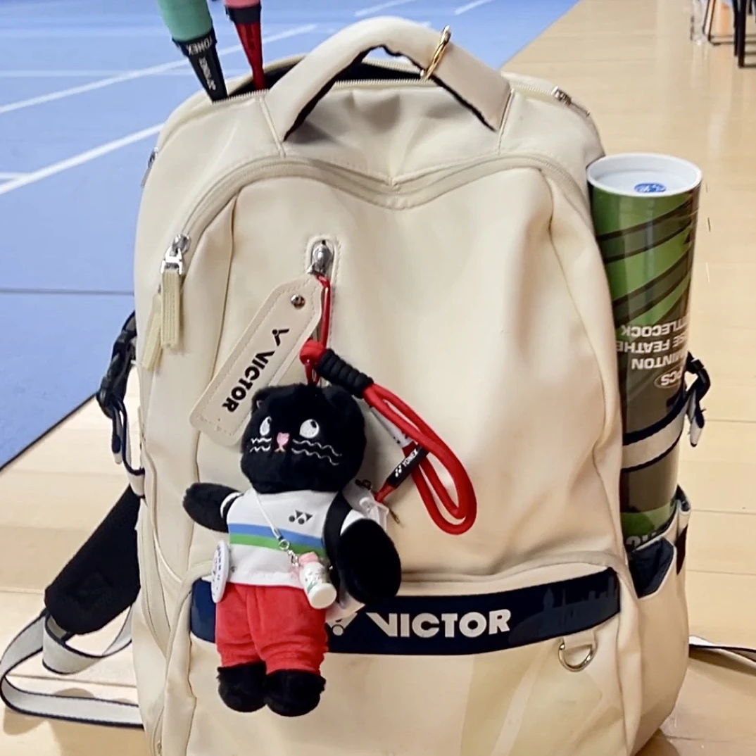 新款丑萌小猫羽毛球挂件
