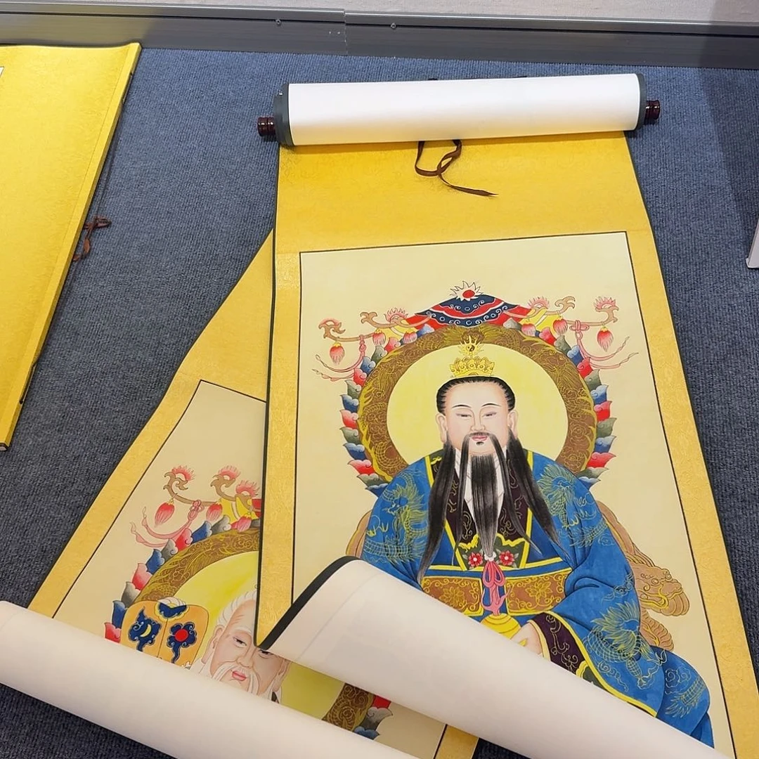 彭***⁷国画三清祖师一套