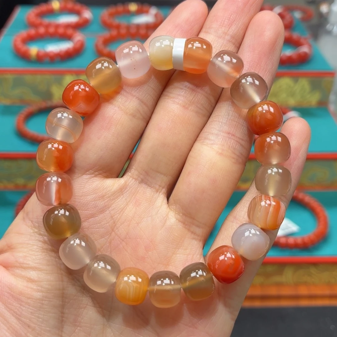 南红玛瑙未镶嵌手串保山原矿南红杨柳多宝卡9+