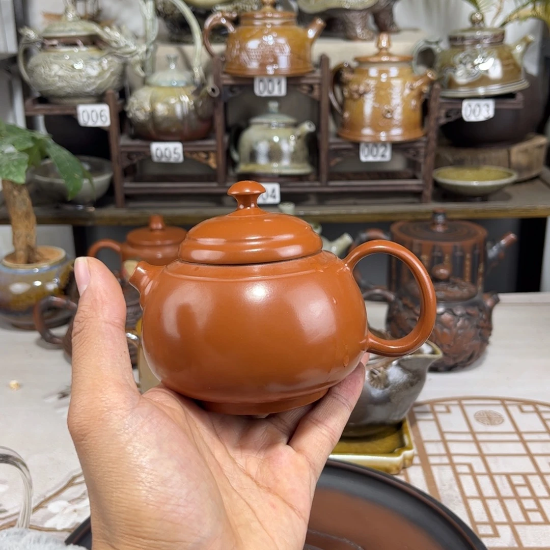 220cc复烧无尘壶，建水紫陶全手工制作