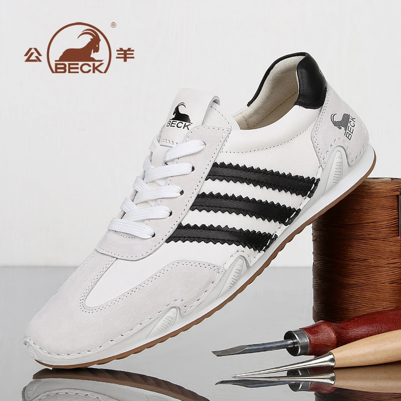 公羊男鞋2025春夏季新款爆款小白鞋男真皮软底皮鞋百搭男士休闲鞋