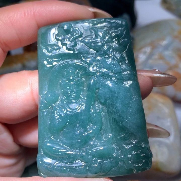 翡翠未镶嵌颈饰保真天然A货翡翠