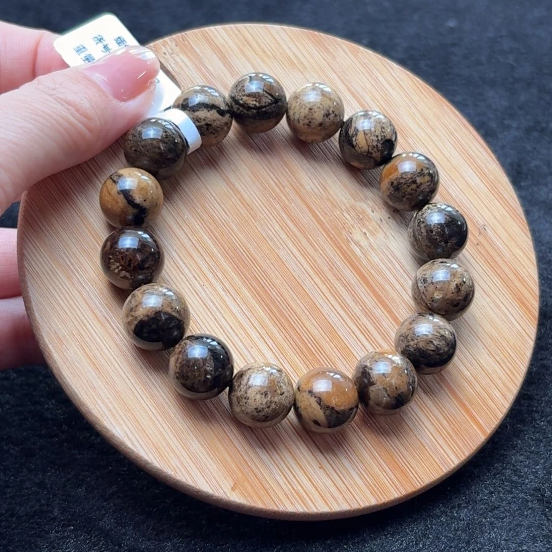 琥珀未镶嵌珠宝奇石12mm芝麻糊妖花根