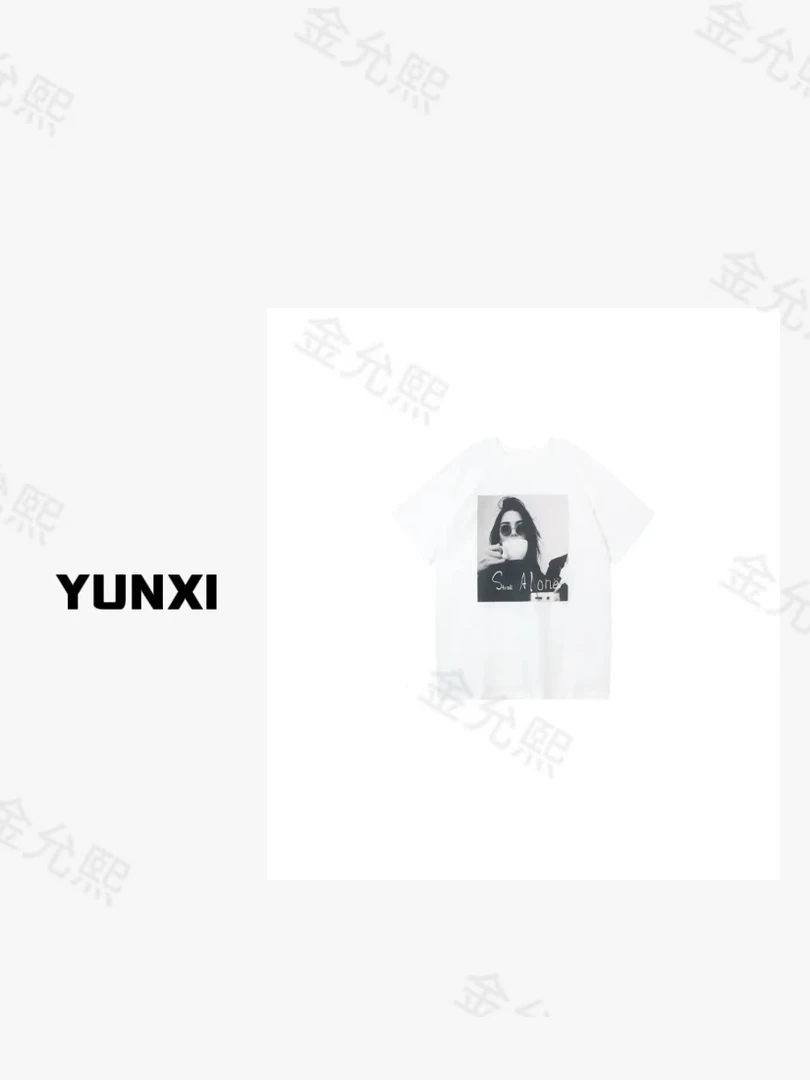 【茉海听风】薄款天丝亚麻流行款卡通印花短袖T恤潮流休闲上衣