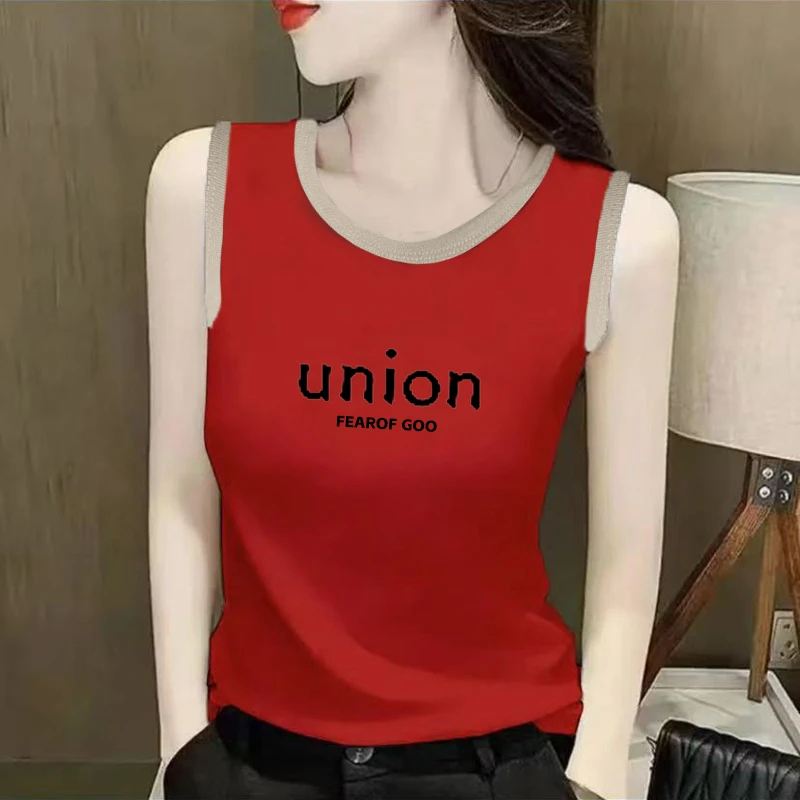 100%纯棉吊带背心T恤衫女夏季新款韩版百搭休闲内搭体恤打底上衣