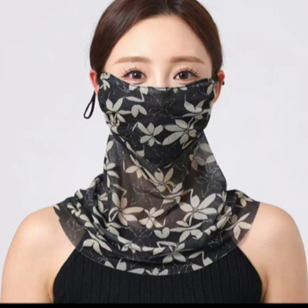 欧奉冰丝夏季新款一体两用护脸护脖子防晒口罩
