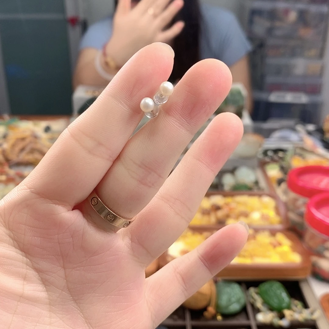 耳饰淡水珍珠银S925镶嵌