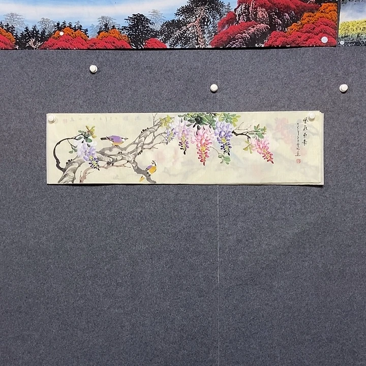 国画四尺对开一副