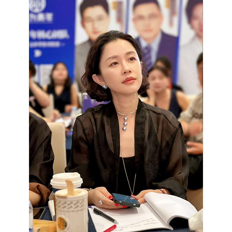 Y【叭哒不惑】呼风唤雨 桑蚕丝时尚薄款复古宽松中式外套