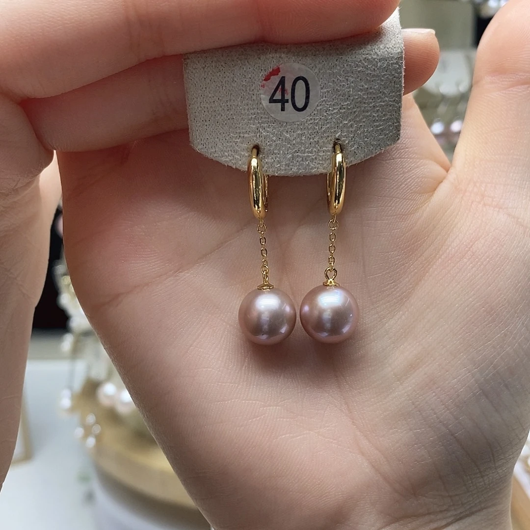银S925镶嵌耳饰淡水珍珠
