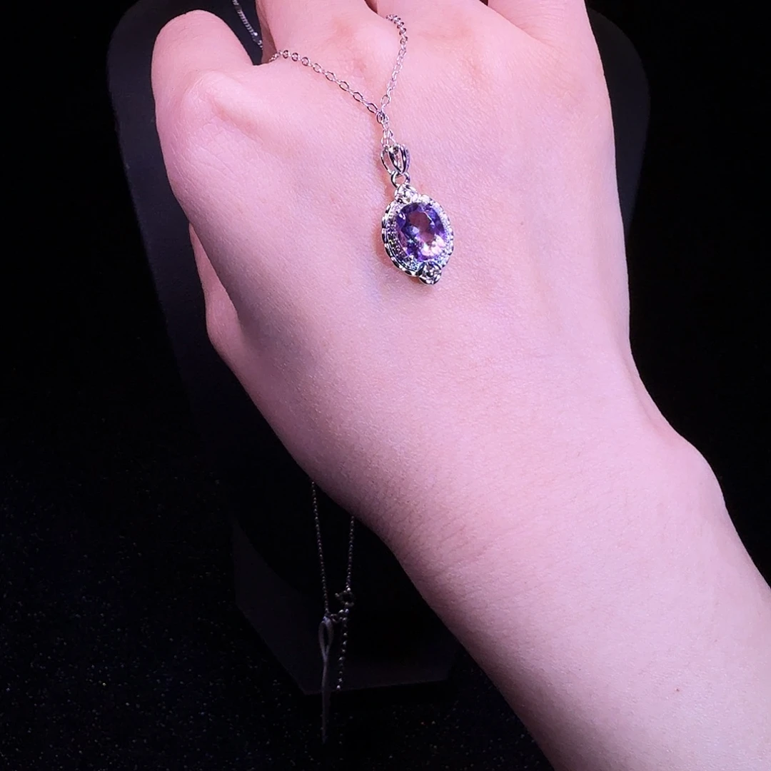 托帕石颈饰银S925镶嵌