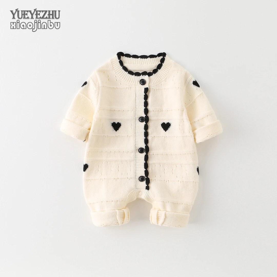 婴儿毛衣秋季长袖韩版洋气公主毛线衫女宝宝针织衫连体衣春秋新生