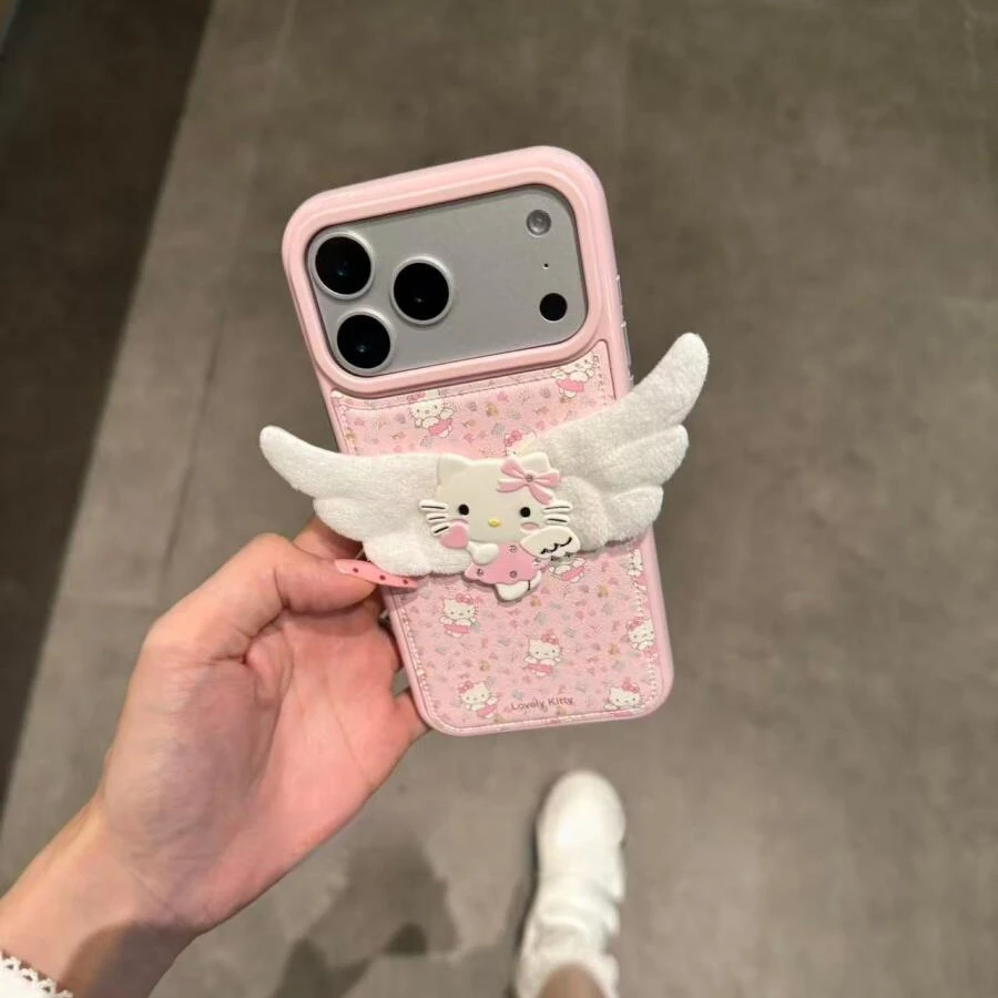 可爱立体天使猫咪适用于苹果17pro/16promax手机壳15保护套1413