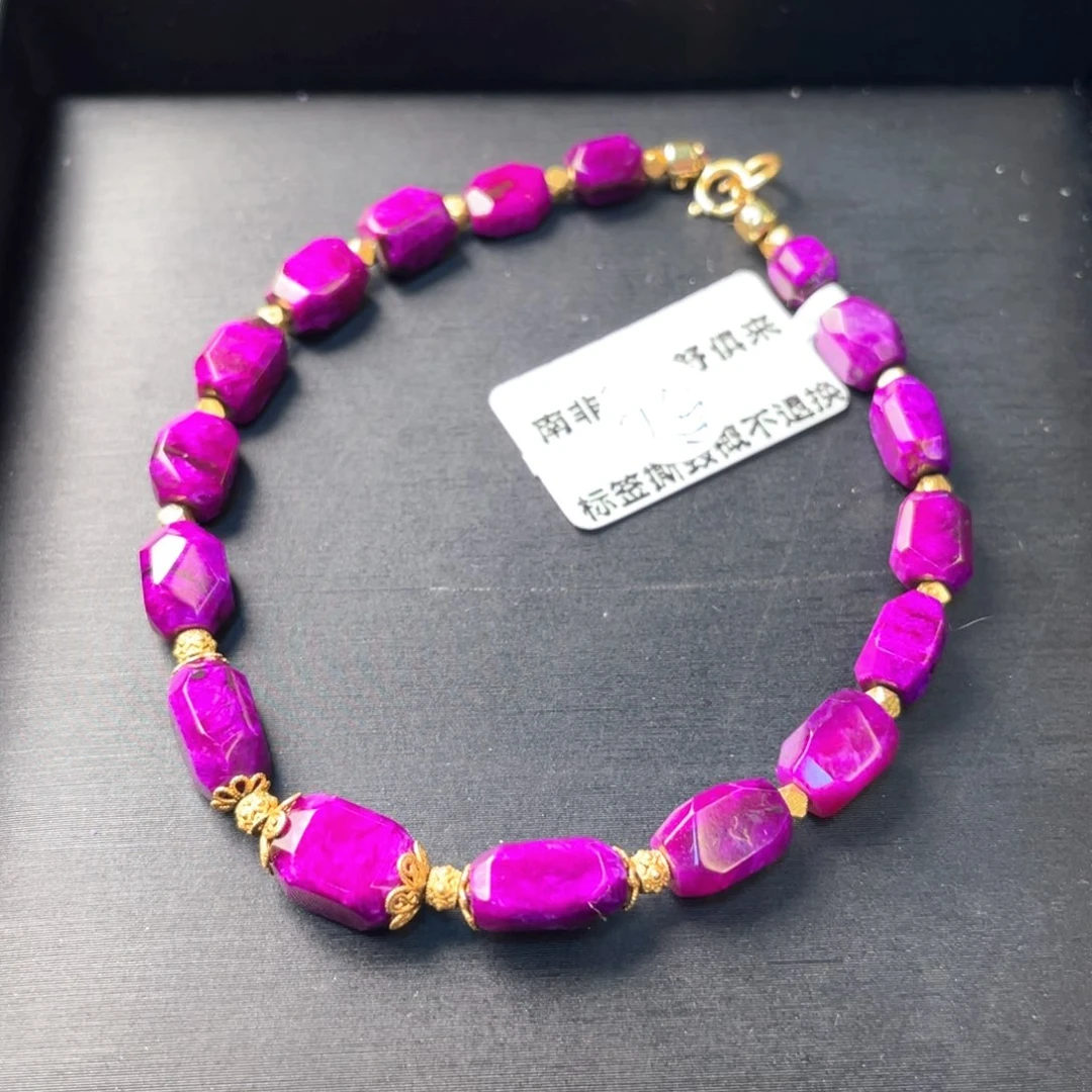 苏纪石（舒俱来）18K金镶嵌红丝绒手串