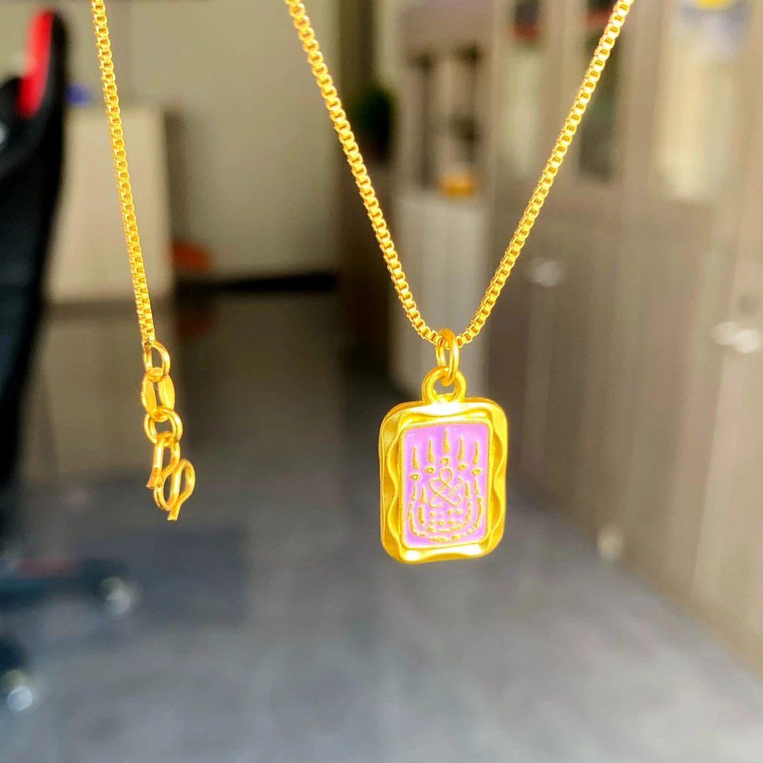 钛钢项链 项链 五行经文双面项链时尚复古坠链X-215