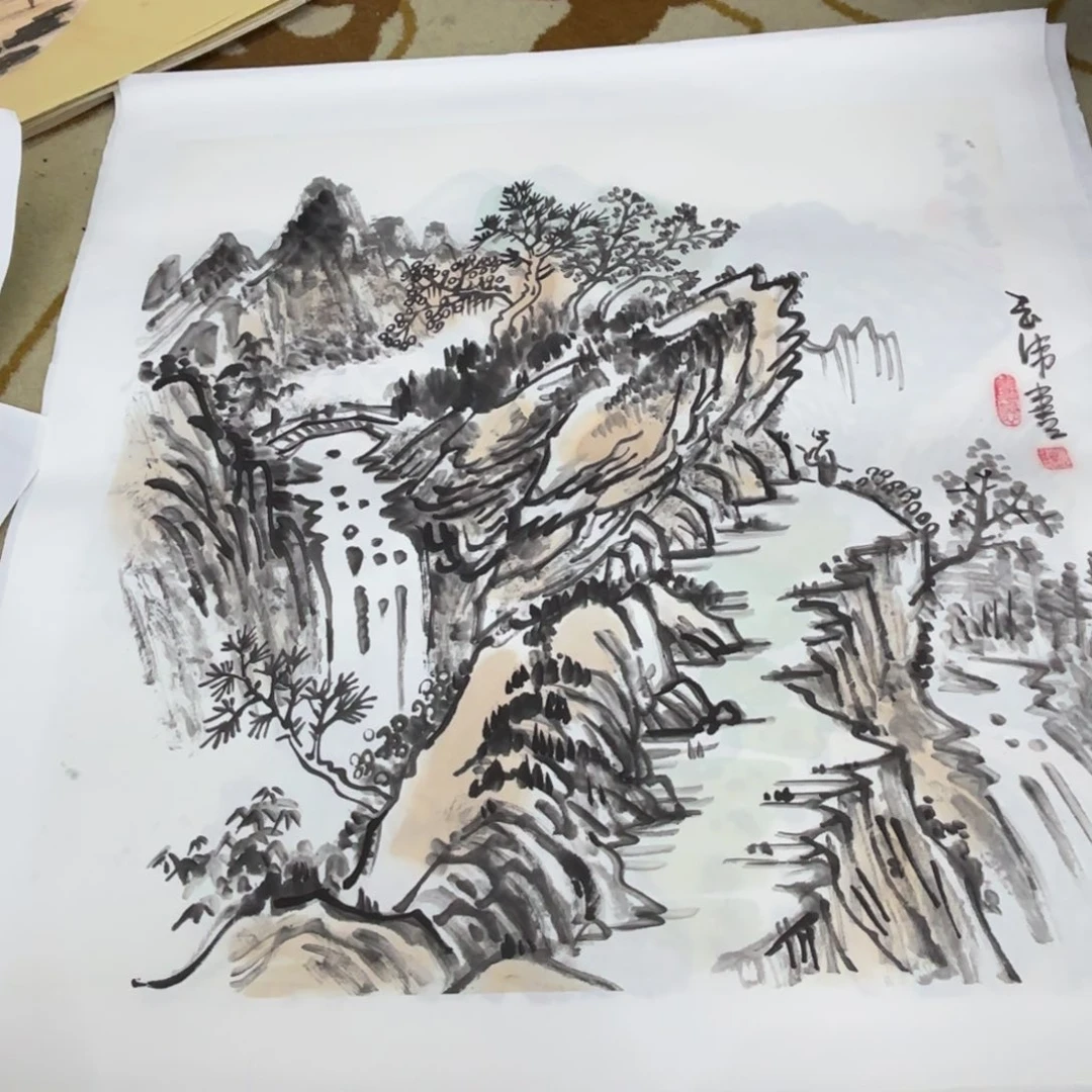 国画张玉伟老师四尺斗方刘