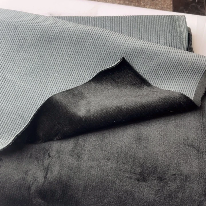 混纺灰绿色灯芯绒1米