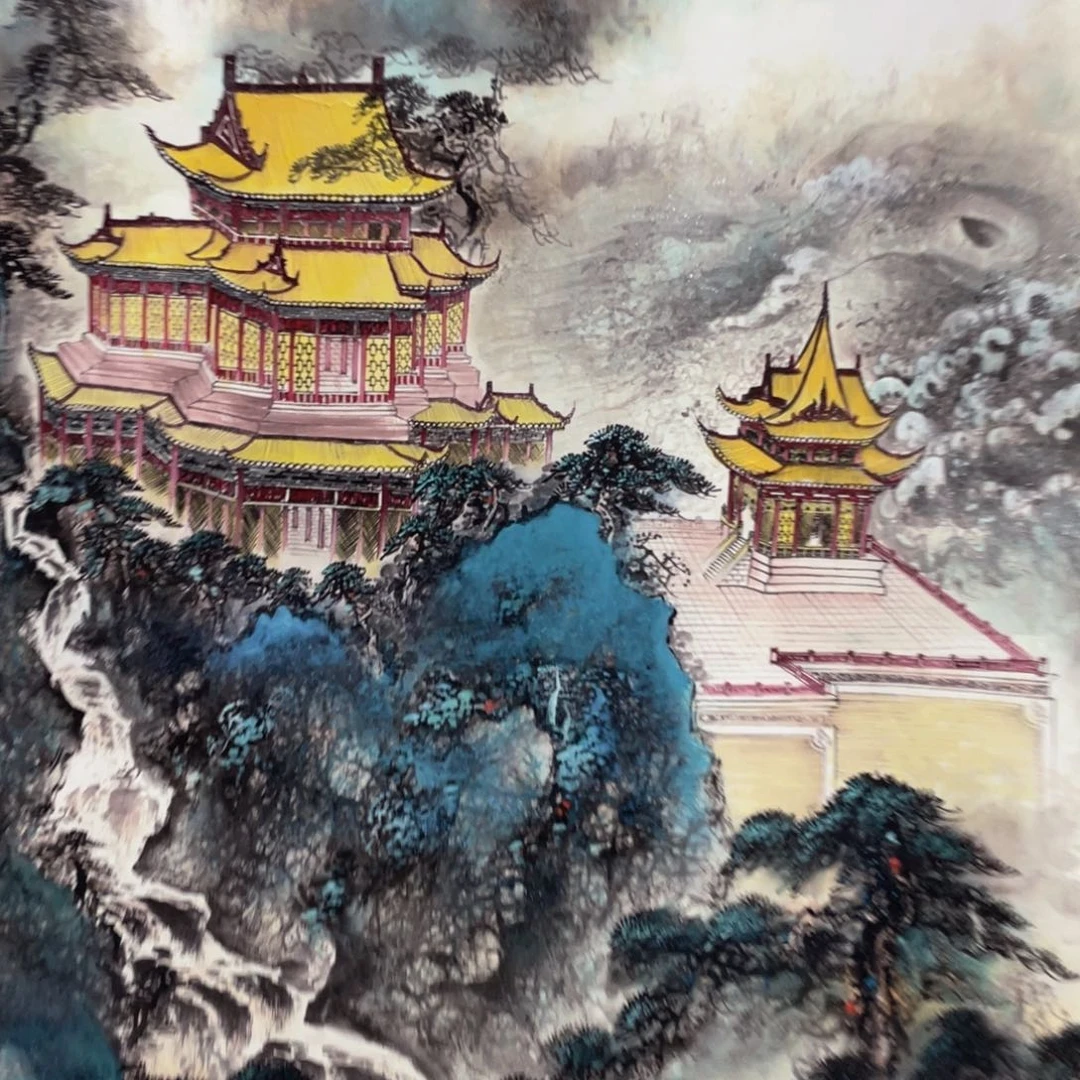 国画老师比手绘作品y