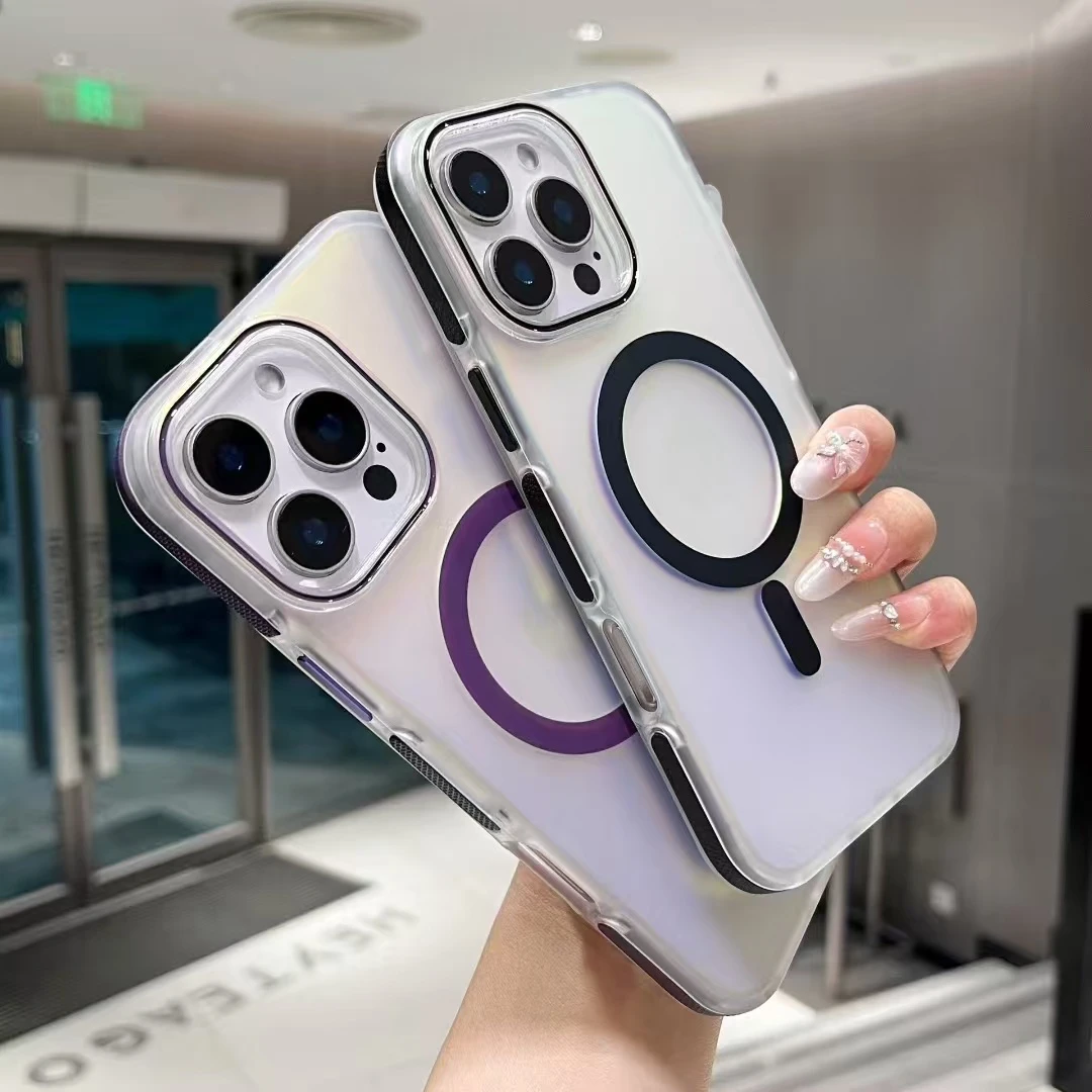 简约素板-镭射渐变磁吸手机壳适用于/15/14/1316pm手机壳