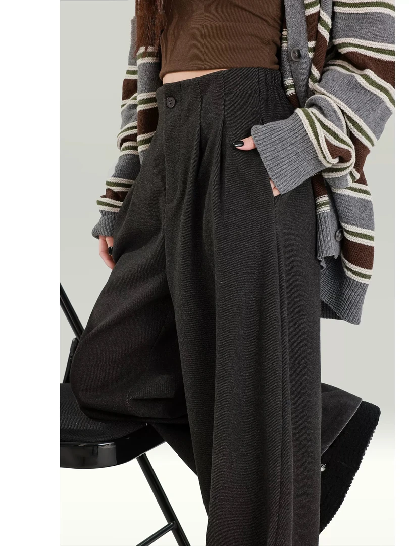 【绵羊毛+运费险】2025秋冬新款阔腿裤垂感高级百搭长裤