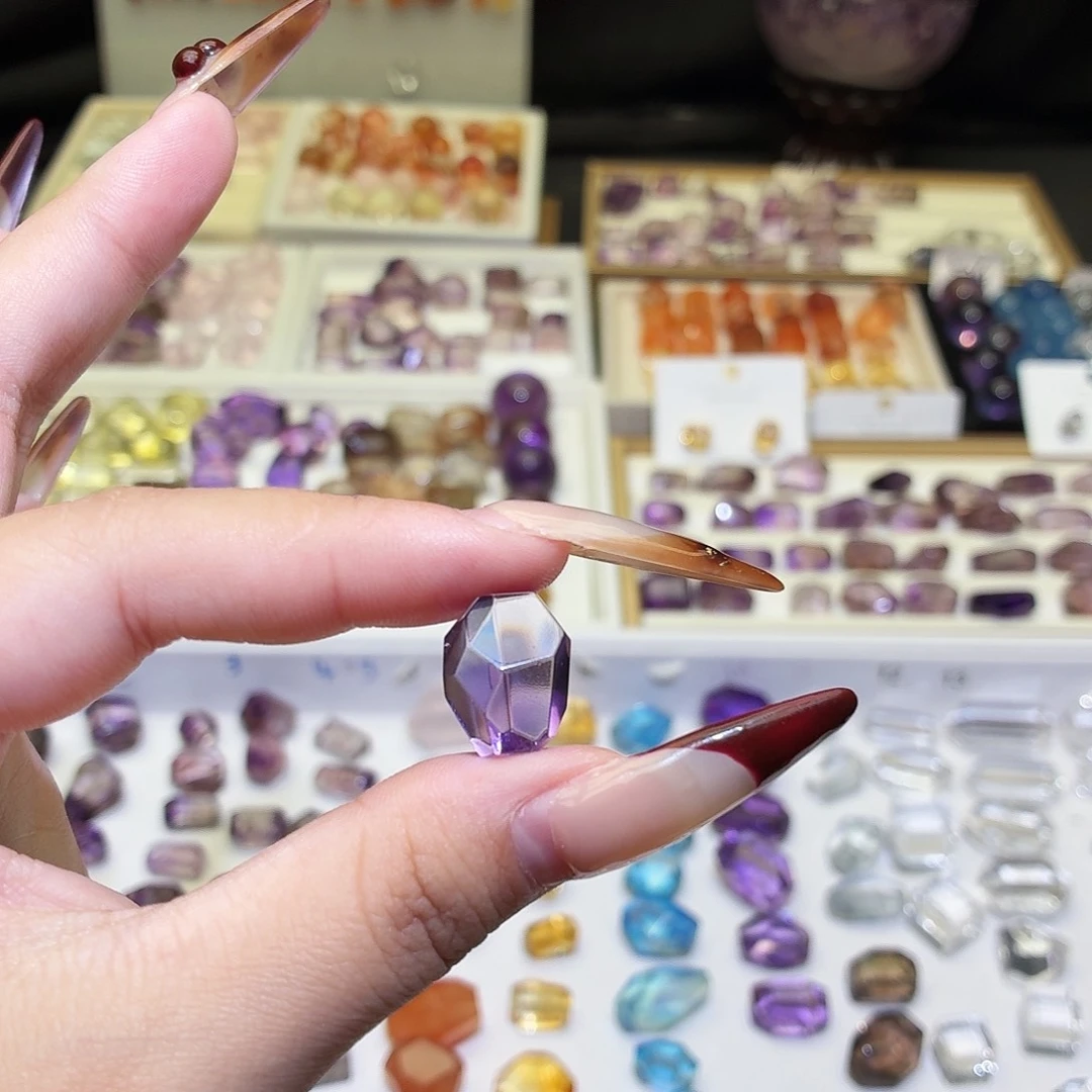 水晶吊坠(不含链)未镶嵌紫水 随形 打孔定制不退换