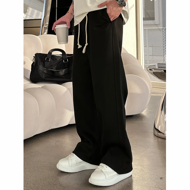 【时尚起易】潮流高街宽松直筒运动休闲裤春秋新款百搭情侣同款长裤