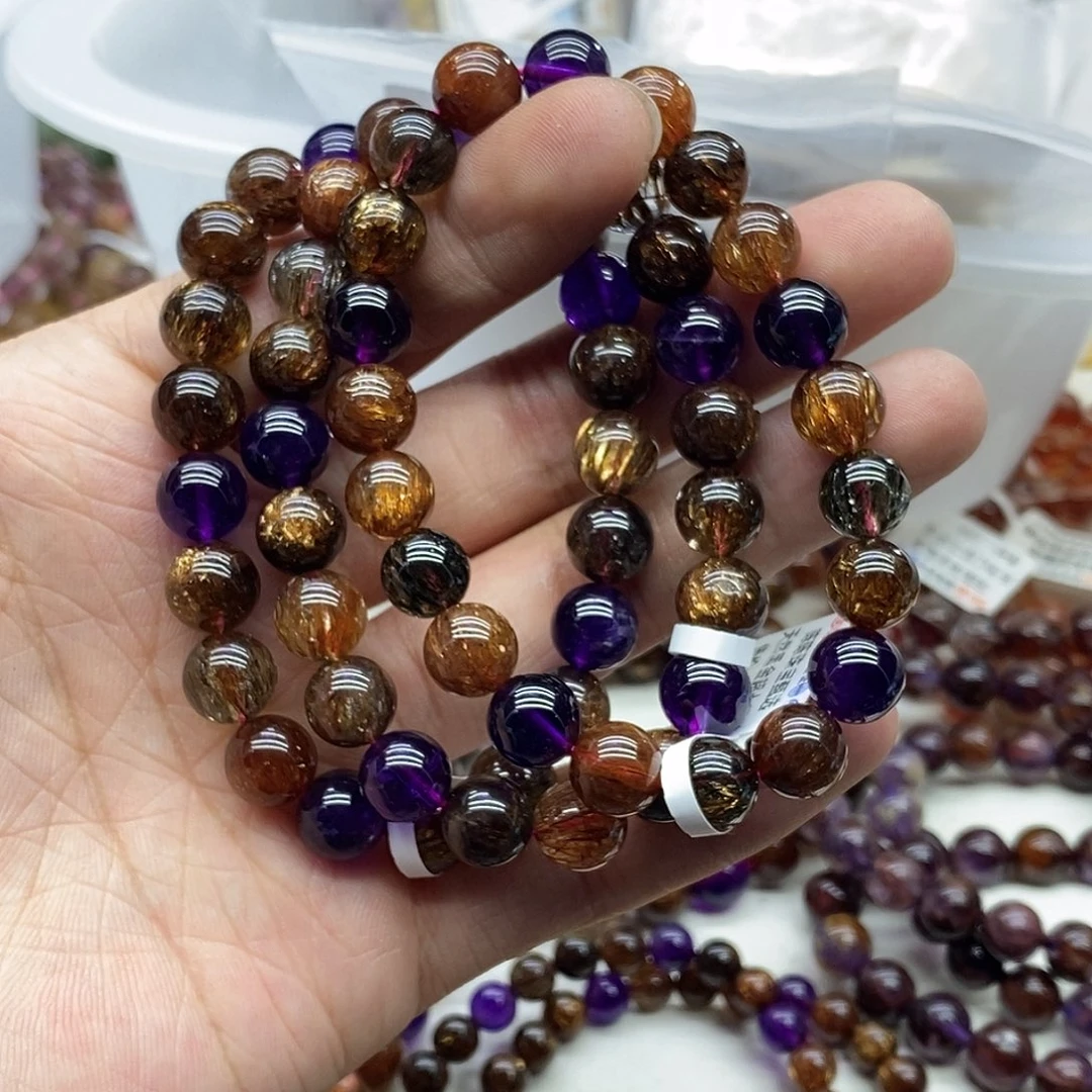 水晶手链未镶嵌多样性发货发一条