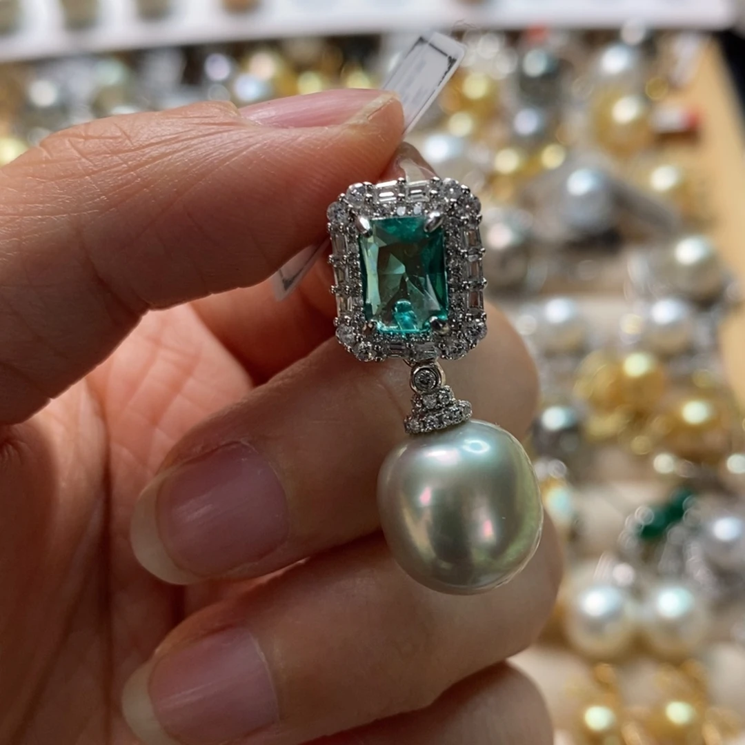 海水珍珠颈饰银S925镶嵌