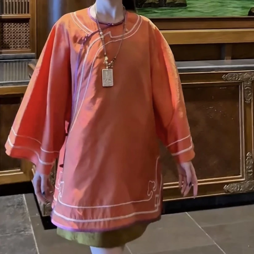 浮光锦·活力橙！桑蚕丝新中式上衣！GZ6549