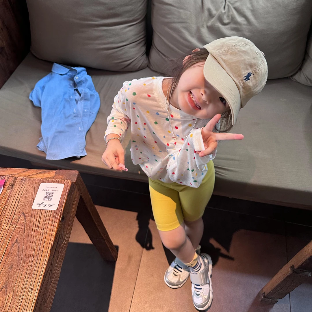 【现货】壹妈童装女童套装夏季儿童洋气宝宝防晒衣长袖t恤黄色短裤