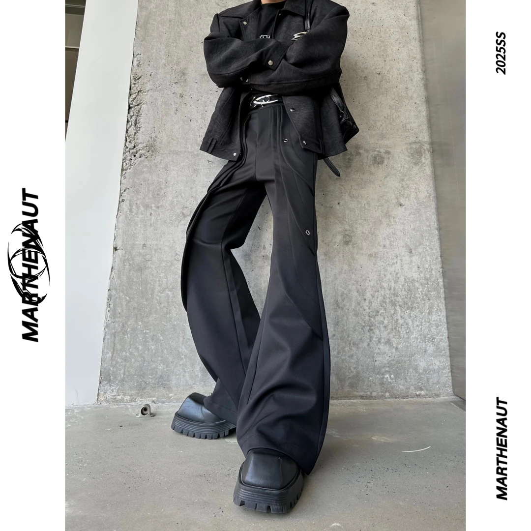MARTHENAUT小众设计感解构微喇西裤高级感宽松休闲垂坠直筒长裤潮
