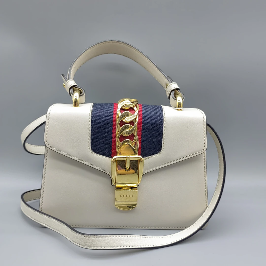 95新 GUCCI/古驰  白色塞尔维亚单肩包   1639 7978