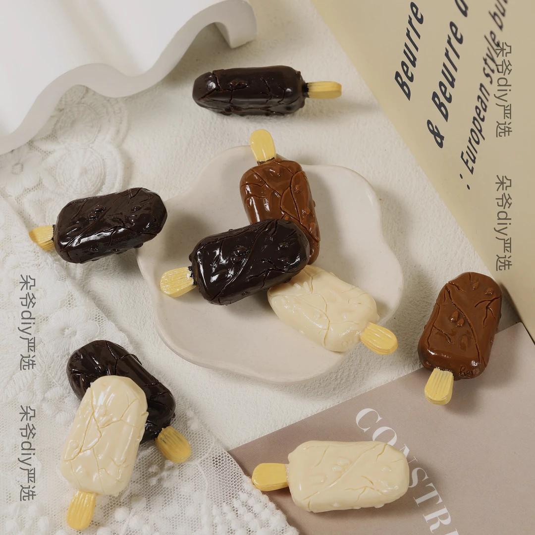 DUOYE/朵爷定制巧克力脆皮雪糕【现H】diy树脂食玩配件摆件挂件