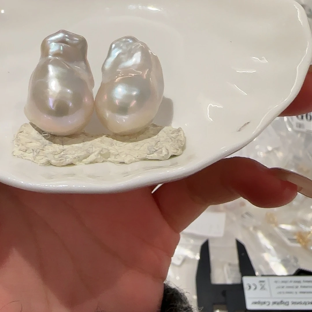 淡水珍珠耳饰银S925镶嵌