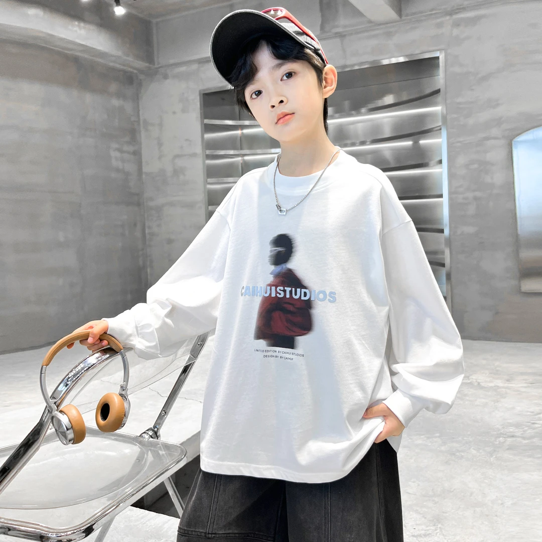 男童春秋款2025新款秋季薄款长袖中大儿童T恤衫潮A5454