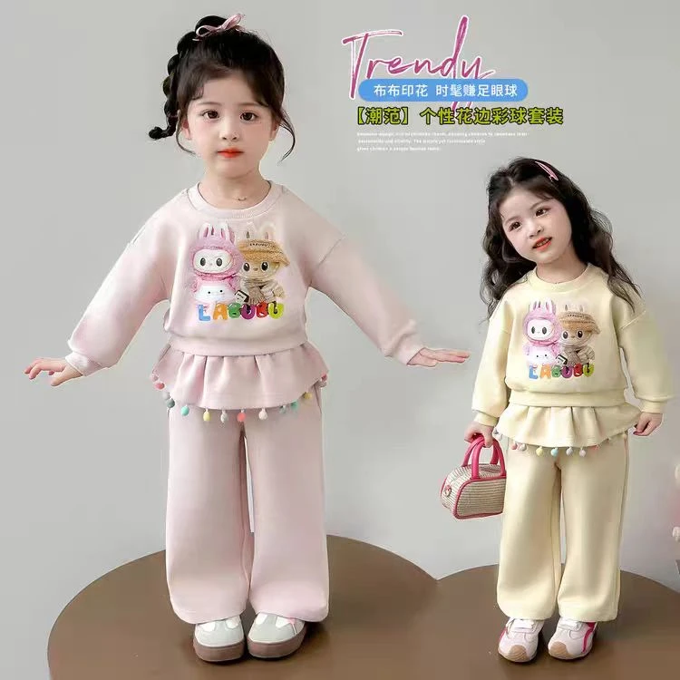 56112女童秋装2025新款中小童宝韩版洋气百搭休闲儿童装女孩秋季