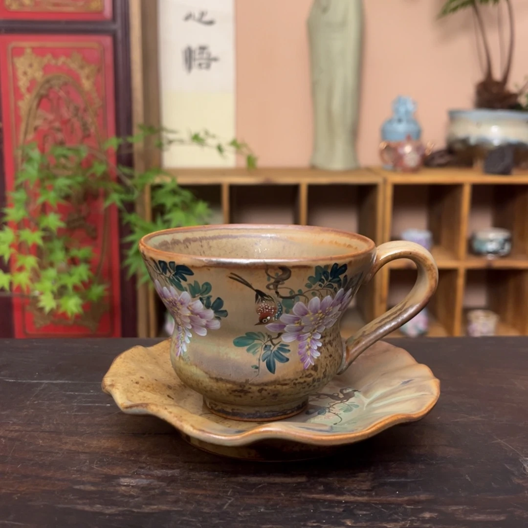 静***柴烧纯手工手绘陶瓷