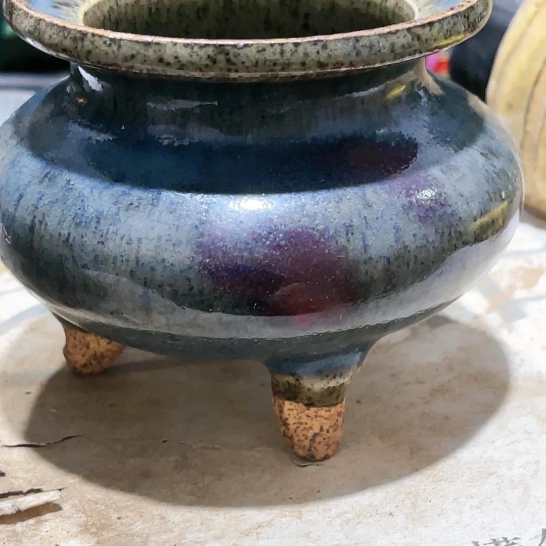 瓦当摆件摆件茶桌茶台陶瓷青*