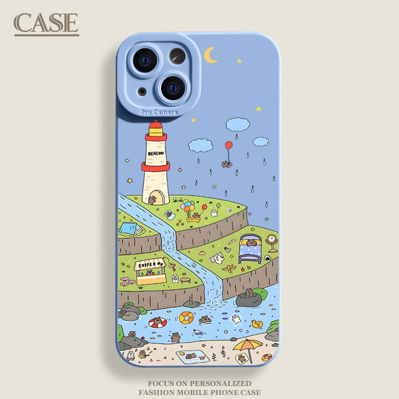 灯塔小动物适用iPhone17ProMax手机壳16苹果15软14瞳影13磨砂1211