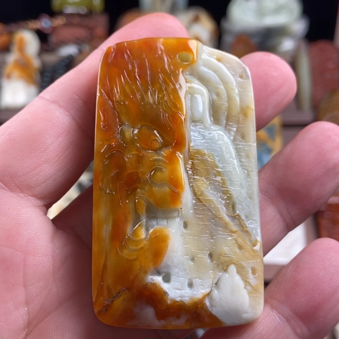未镶嵌岫玉手把件