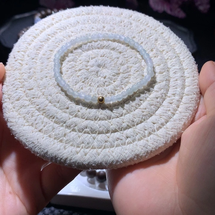翡翠散珠福利天然缅甸A货翡翠卡3.9左右小米珠