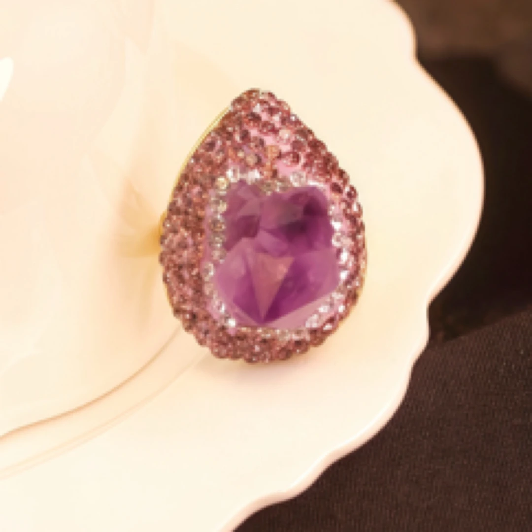 铜合金戒指 G701紫色原石戒指