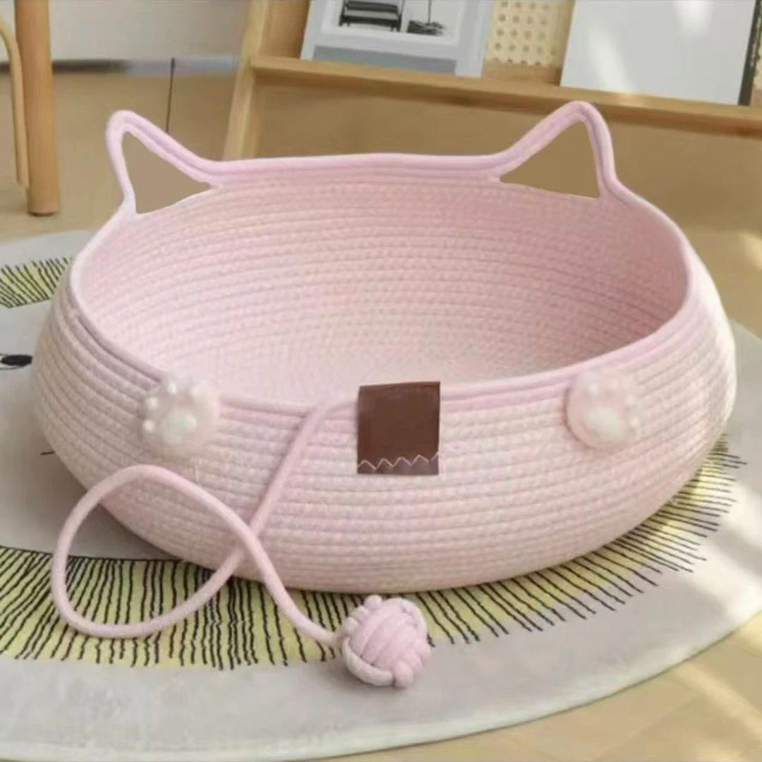 藤编猫窝猫抓板自嗨球多功能不掉屑四季通用耐磨可水洗耐抓窝W483